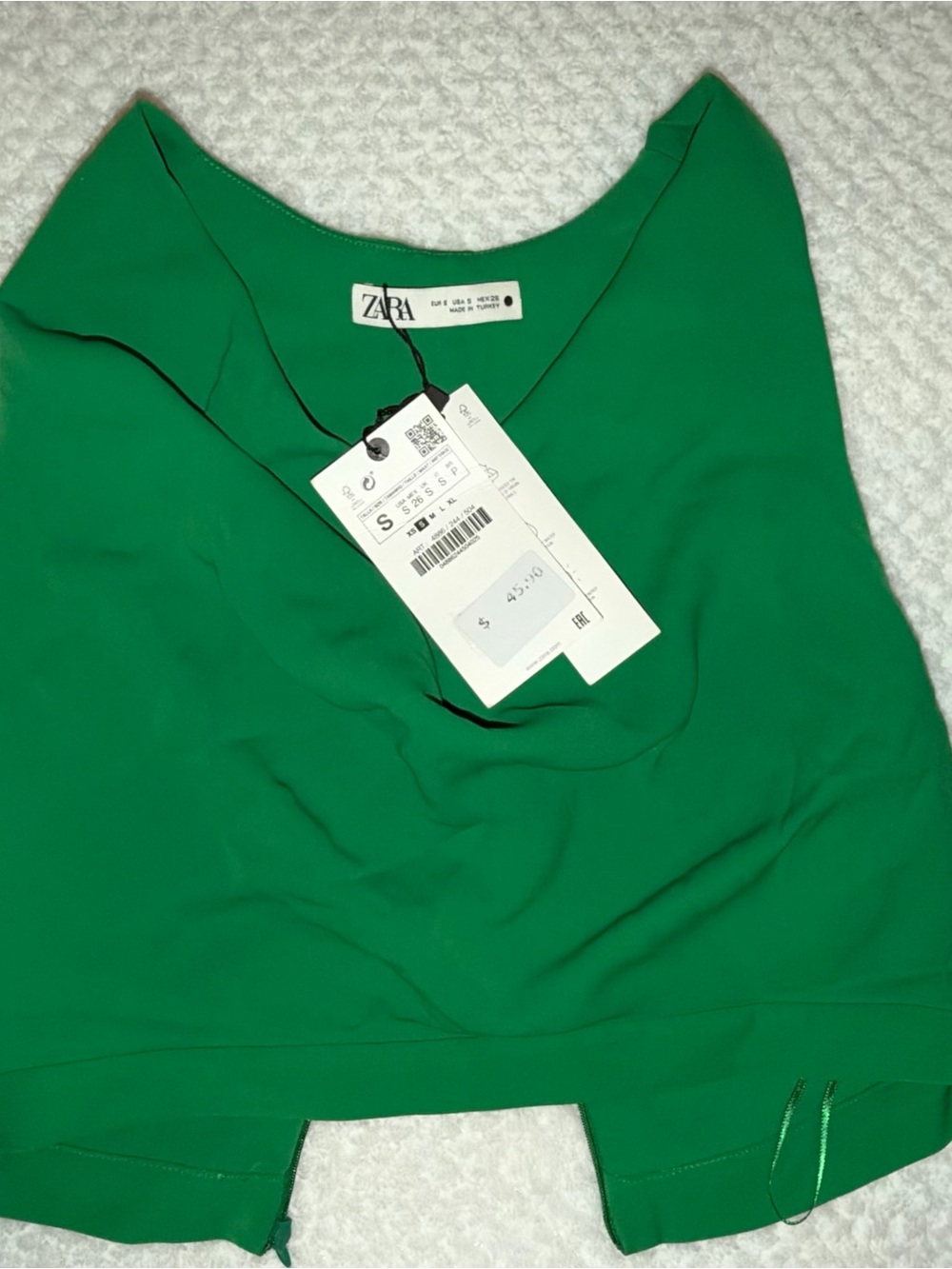 Zara Emerald Green Sleeveless Crop Top